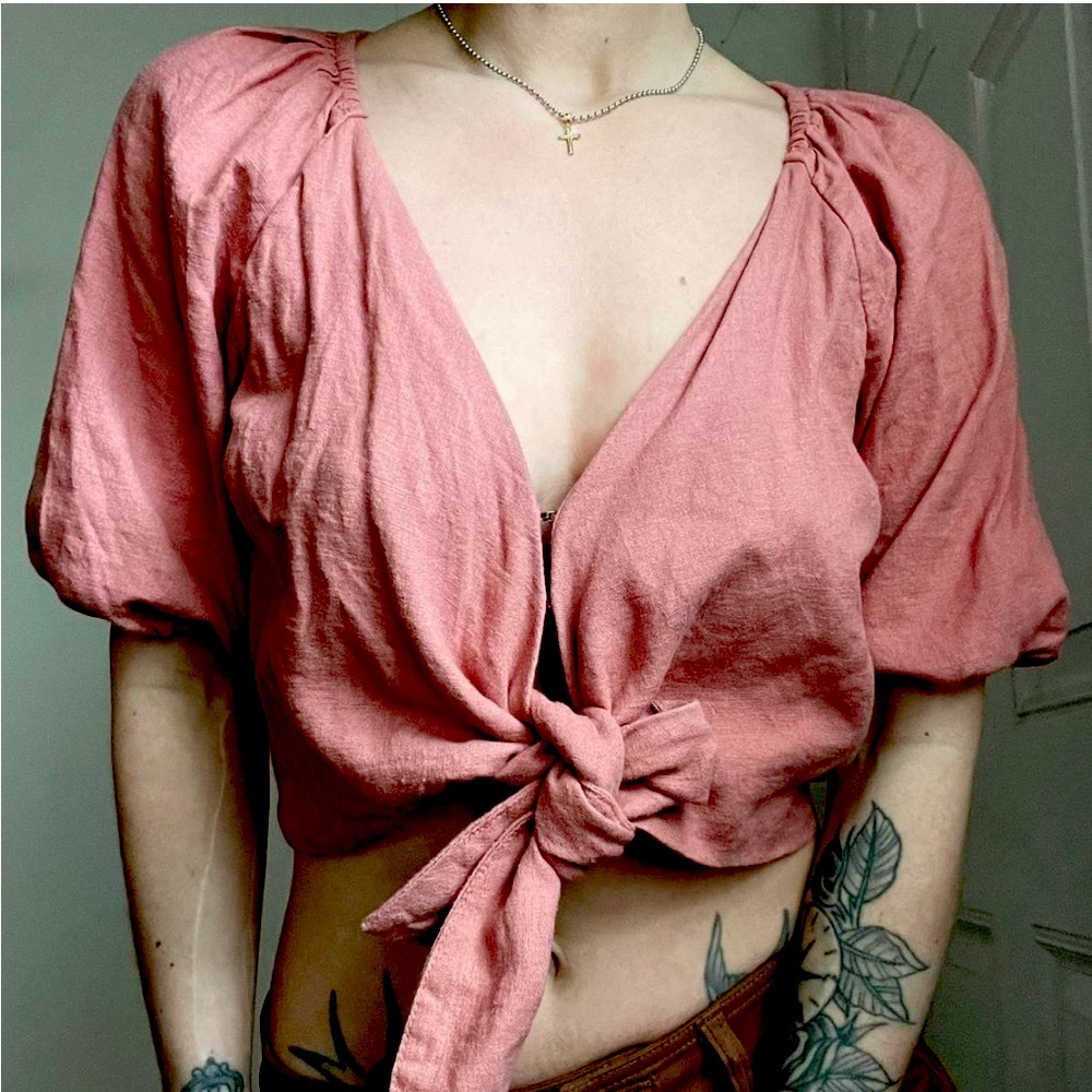 Abercrombie & Fitch linen blend top, XL